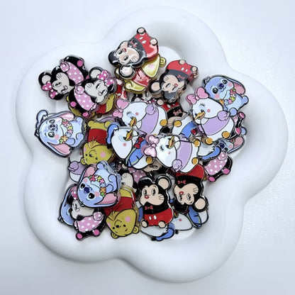 Cute Cartoon Mouse & Honey Bear Acrylic Focal Beads, Retro Nostalgic Animal Pen Toppers for DIY Beadable Pens & Keychains