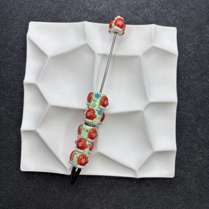 Christmas Theme DIY Beadable Pens with 3D Resin Rhinestone Grip – Festive Santa, Snowman & Reindeer Metal Ballpoint Pens for Holiday Gifts & Crafts