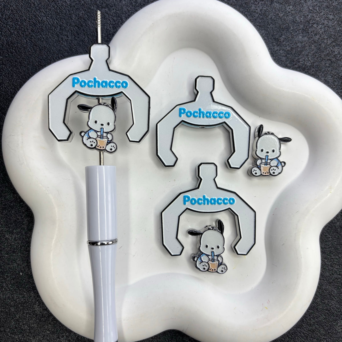 Cartoon Character Arch Frame Focal Beads with Mini Charms, DIY Beadable Pen Connector Accessories, Craft Beads for Keychain & Pen Bar Making