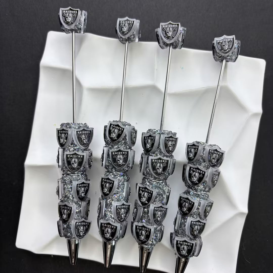 NFL Football Team Completed Beadable Pens - Custom San Francisco 49ers, Dallas Cowboys, KC Chiefs Sports Fan Luxury Crystal Writing Pens Gift