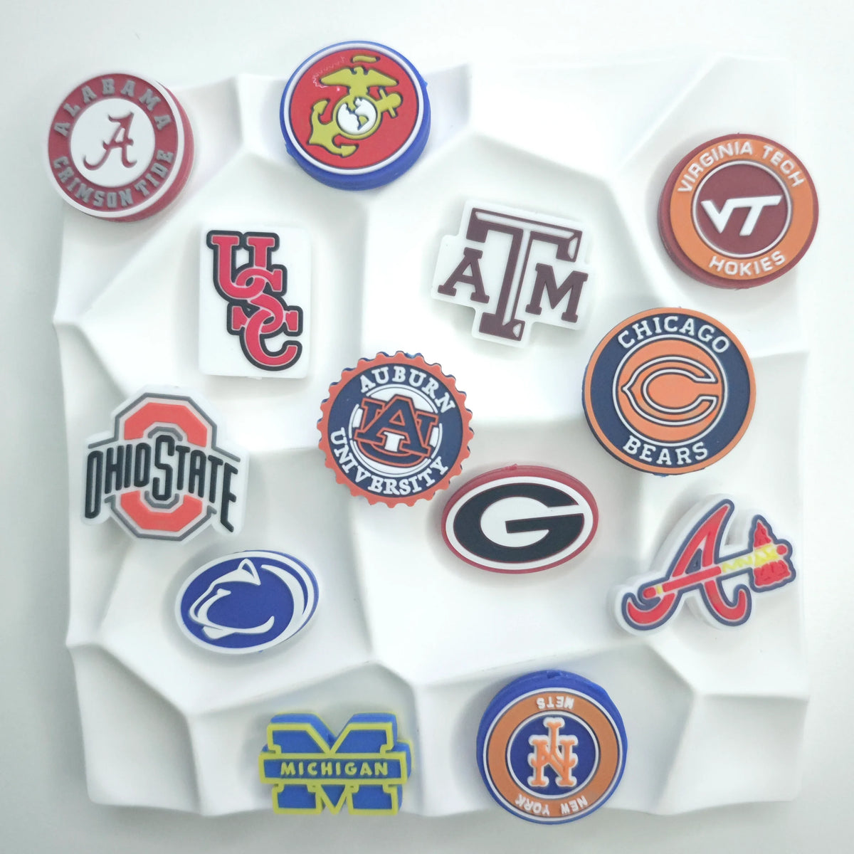 NCAA Team Silicone Focus Beads | DIY Sports Fan Bracelet & Keychain Craft Bead