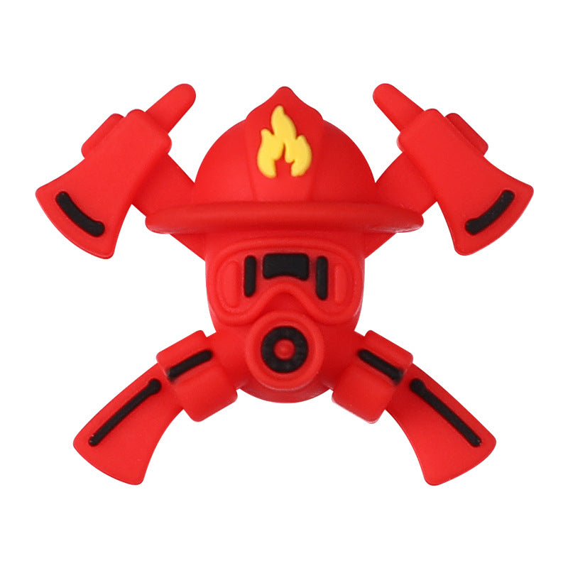 3D Fire Mask Silicone Beads Straight Hole Silicone Focal Beads - Beadable Cat