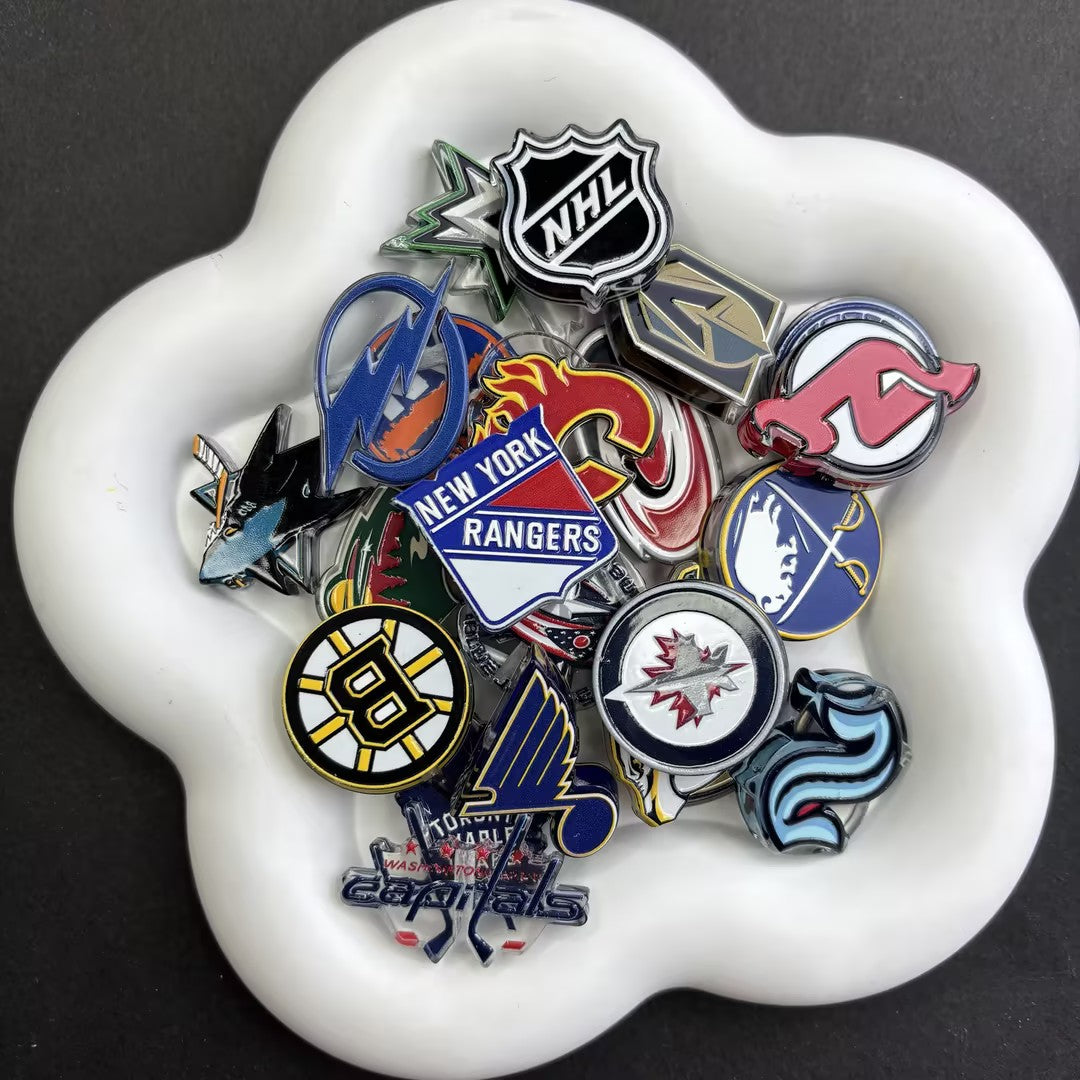 NHL Hockey Silicone Focal Beads - Acrylic Sports Team Charms for DIY Beadable Pens, Keychain Making Accessories, Pick Your Team