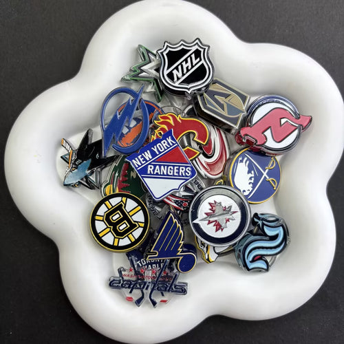 NHL Hockey Silicone Focal Beads - Acrylic Sports Team Charms for DIY Beadable Pens, Keychain Making Accessories, Pick Your Team