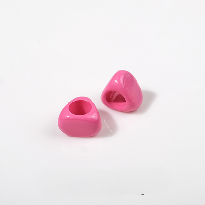 6mm Large Hole Triangle Acrylic Beads - 10.5mm Lacquered Chunky | Acrylic Bead for DIY Bracelet Keychain Jewelry Making