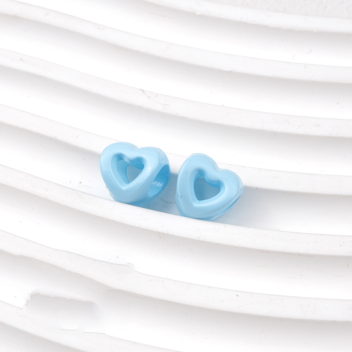 Hollow Heart Large Hole Acrylic Beads - 9mm Lacquered Heart Charms | Acrylic Bead for DIY Bracelet Keychain Jewelry Making