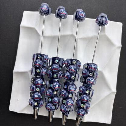 NFL Football Team Completed Beadable Pens - Custom San Francisco 49ers, Dallas Cowboys, KC Chiefs Sports Fan Luxury Crystal Writing Pens Gift