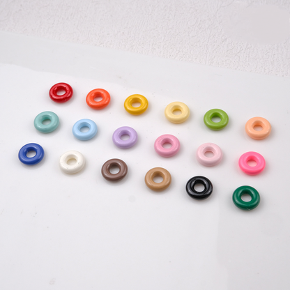 8mm Colorful Donut Spacer Beads - Lacquered Disc Acrylic Beads with | Acrylic Bead for DIY Bracelet Keychain Jewelry Making