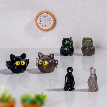 Halloween Decoration Ghost Demon Black Tombstone Diy Resin Accessories (no Hole)