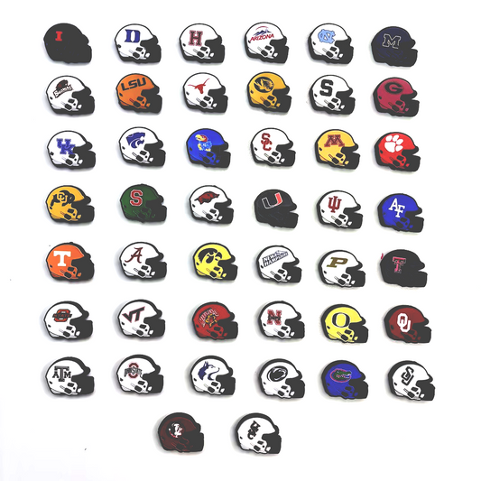 25*30 NCAA College Football Helmet Silicone Focal Beads – University Logos | DIY Sports Fan Bracelet & Keychain Craft Bead