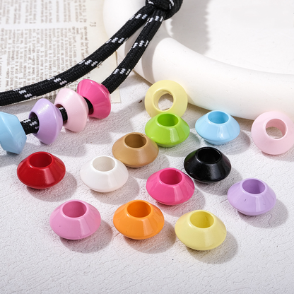 7.3mm Large Hole UFO Saucer Acrylic Beads - 16mm Lacquered Chunky | Acrylic Bead for DIY Bracelet Keychain Jewelry Making