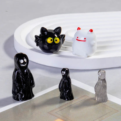 Halloween Decoration Ghost Demon Black Tombstone Diy Resin Accessories (no Hole)
