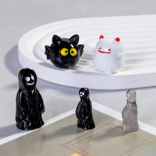 Halloween Decoration Ghost Demon Black Tombstone Diy Resin Accessories (no Hole)