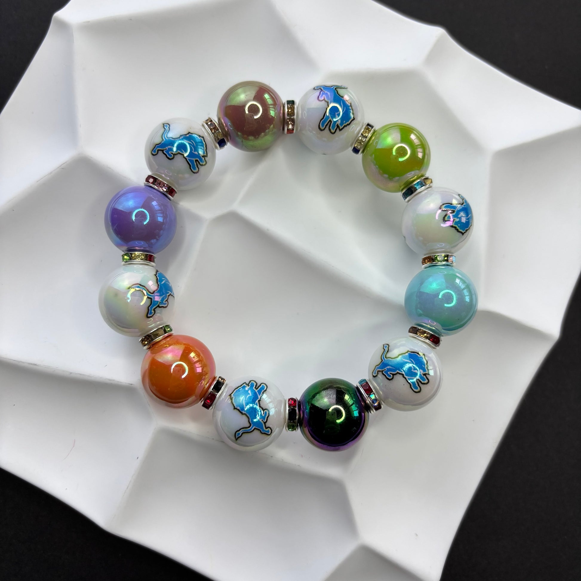 NFL Team Beaded Bracelet – Silicone & Acrylic Beads Fan Jewelry - Beadable Cat