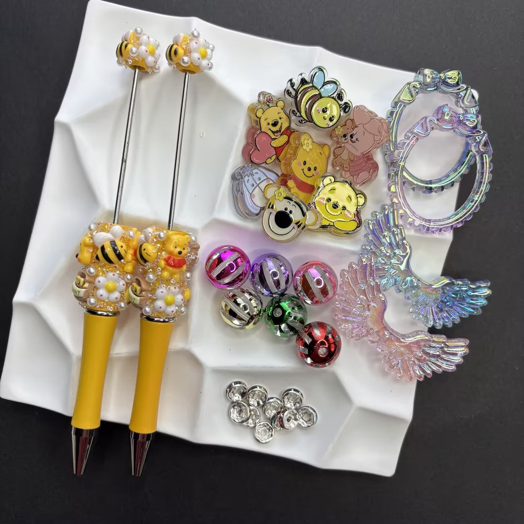 Winnie the Pooh ballpoint pen set | DIY Beadable Pen Craft Gift Idea