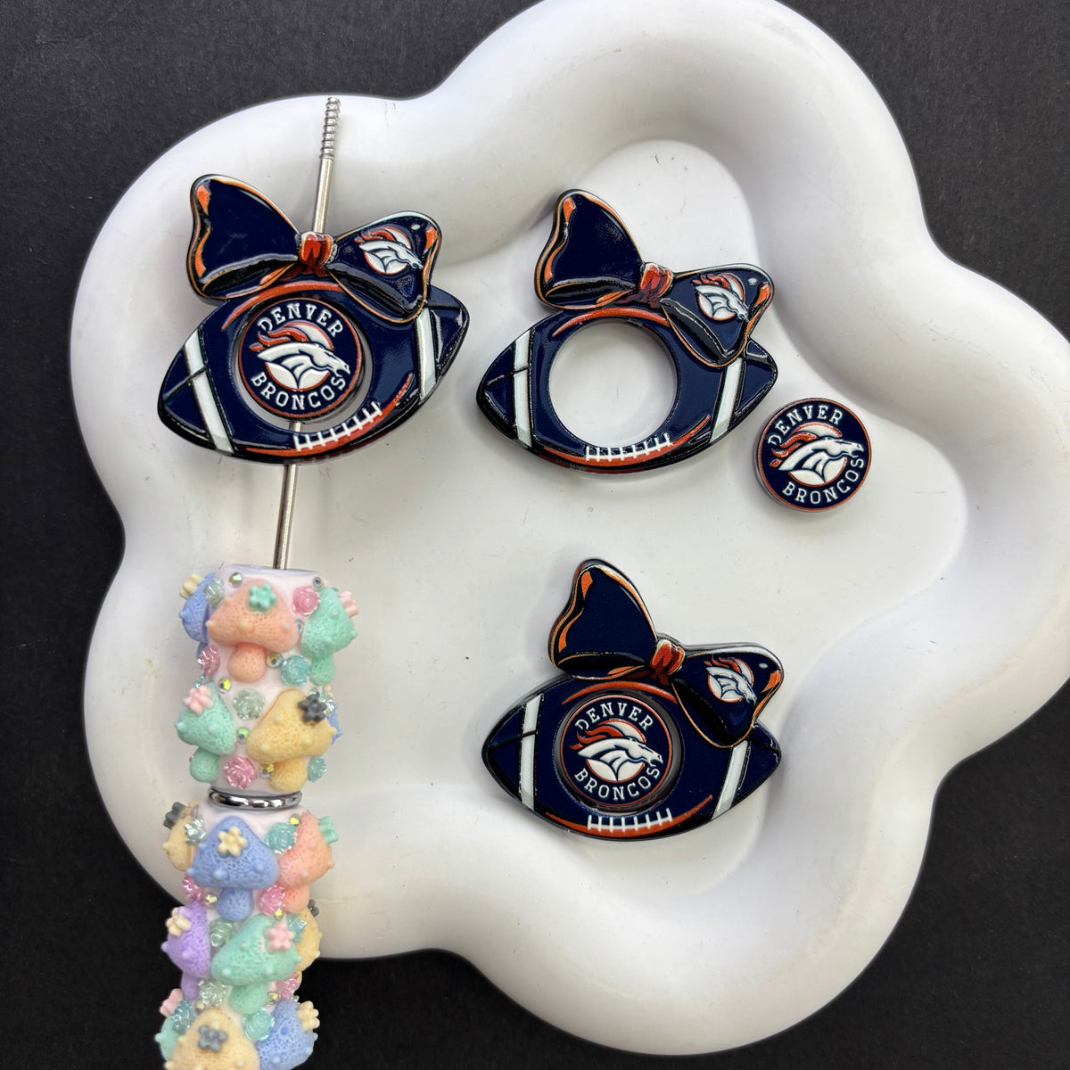Football Bow Diamond Painting Accessories Collection | Acrylic Pen Topper & Sport Ball Cover Minder Set