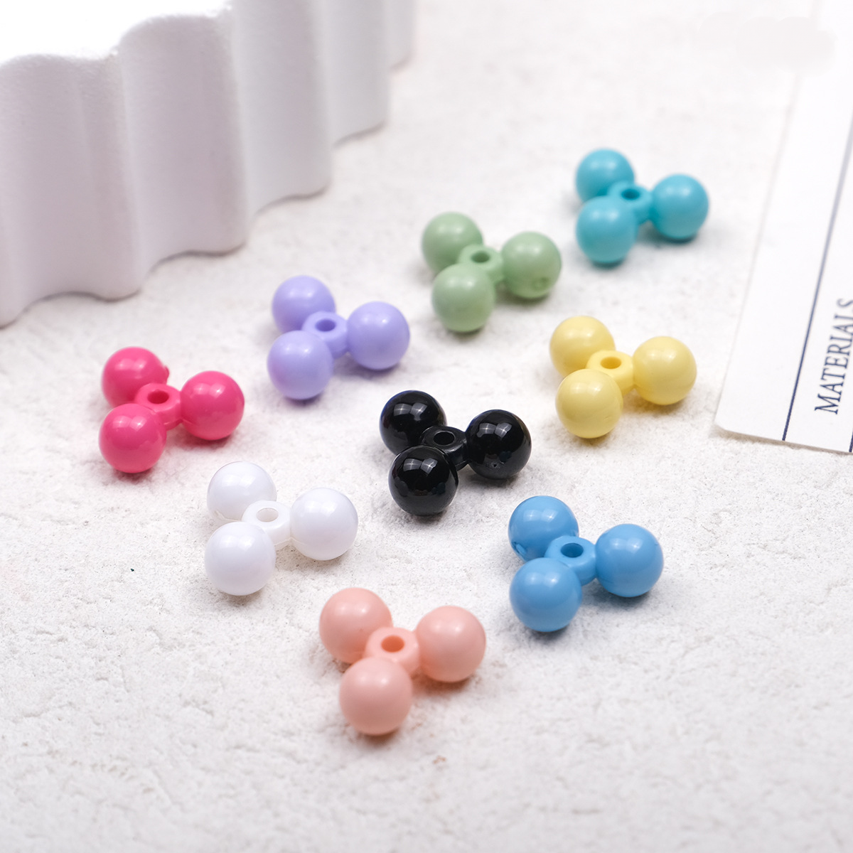 Solid Color Round Beads Stacking Straight Hole Spherical Acrylic | Acrylic Bead for DIY Bracelet Keychain Jewelry Making