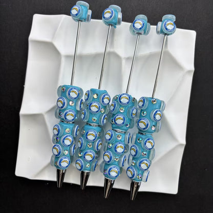 NFL Football Team Completed Beadable Pens - Custom San Francisco 49ers, Dallas Cowboys, KC Chiefs Sports Fan Luxury Crystal Writing Pens Gift