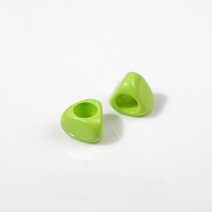 6mm Large Hole Triangle Acrylic Beads - 10.5mm Lacquered Chunky | Acrylic Bead for DIY Bracelet Keychain Jewelry Making