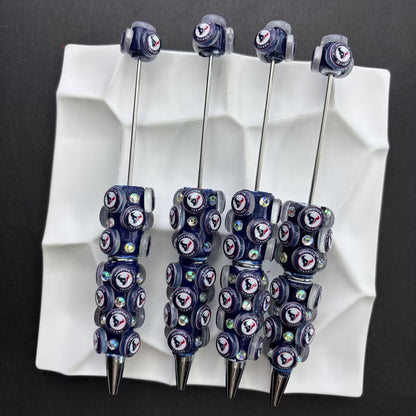 NFL Football Team Completed Beadable Pens - Custom San Francisco 49ers, Dallas Cowboys, KC Chiefs Sports Fan Luxury Crystal Writing Pens Gift