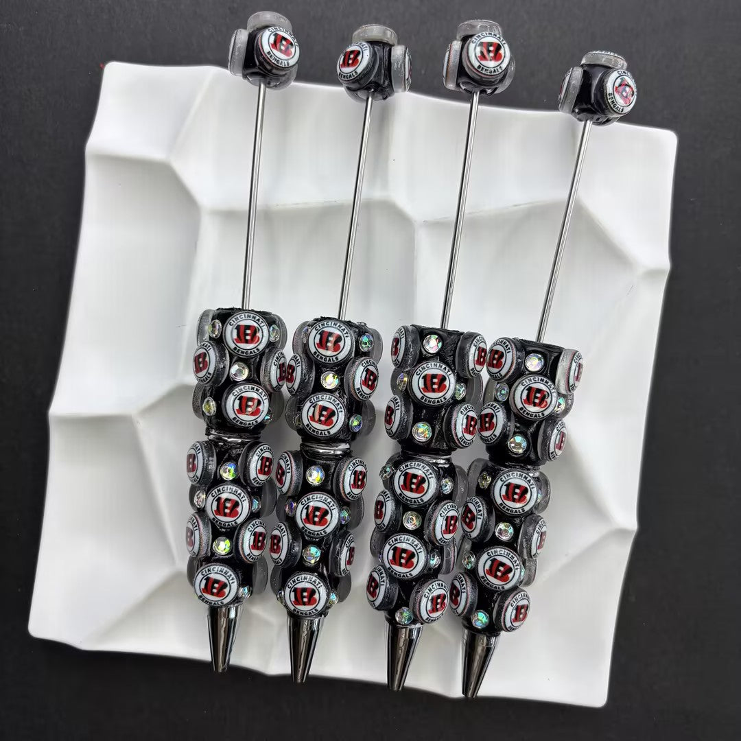 NFL Football Team Completed Beadable Pens - Custom San Francisco 49ers, Dallas Cowboys, KC Chiefs Sports Fan Luxury Crystal Writing Pens Gift