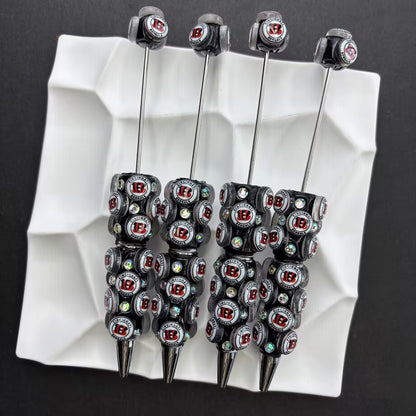 NFL Football Team Completed Beadable Pens - Custom San Francisco 49ers, Dallas Cowboys, KC Chiefs Sports Fan Luxury Crystal Writing Pens Gift