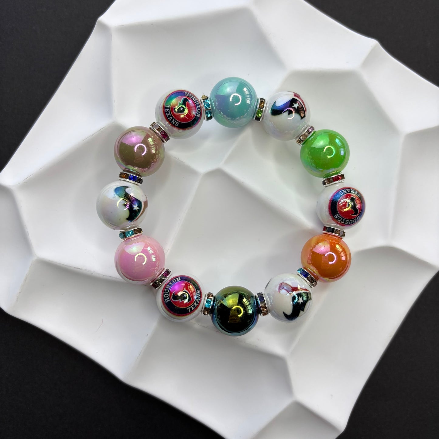 NFL Team Beaded Bracelet – Silicone & Acrylic Beads Fan Jewelry - Beadable Cat