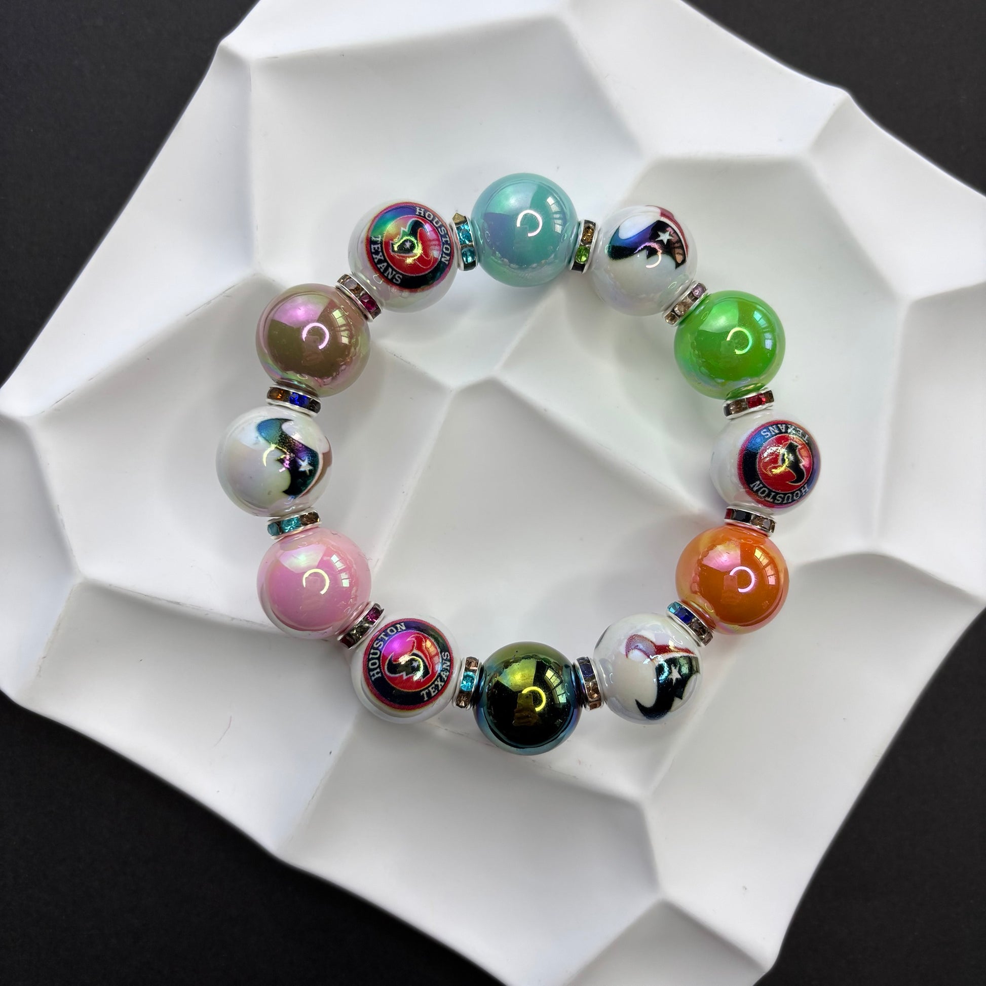 NFL Team Beaded Bracelet – Silicone & Acrylic Beads Fan Jewelry - Beadable Cat