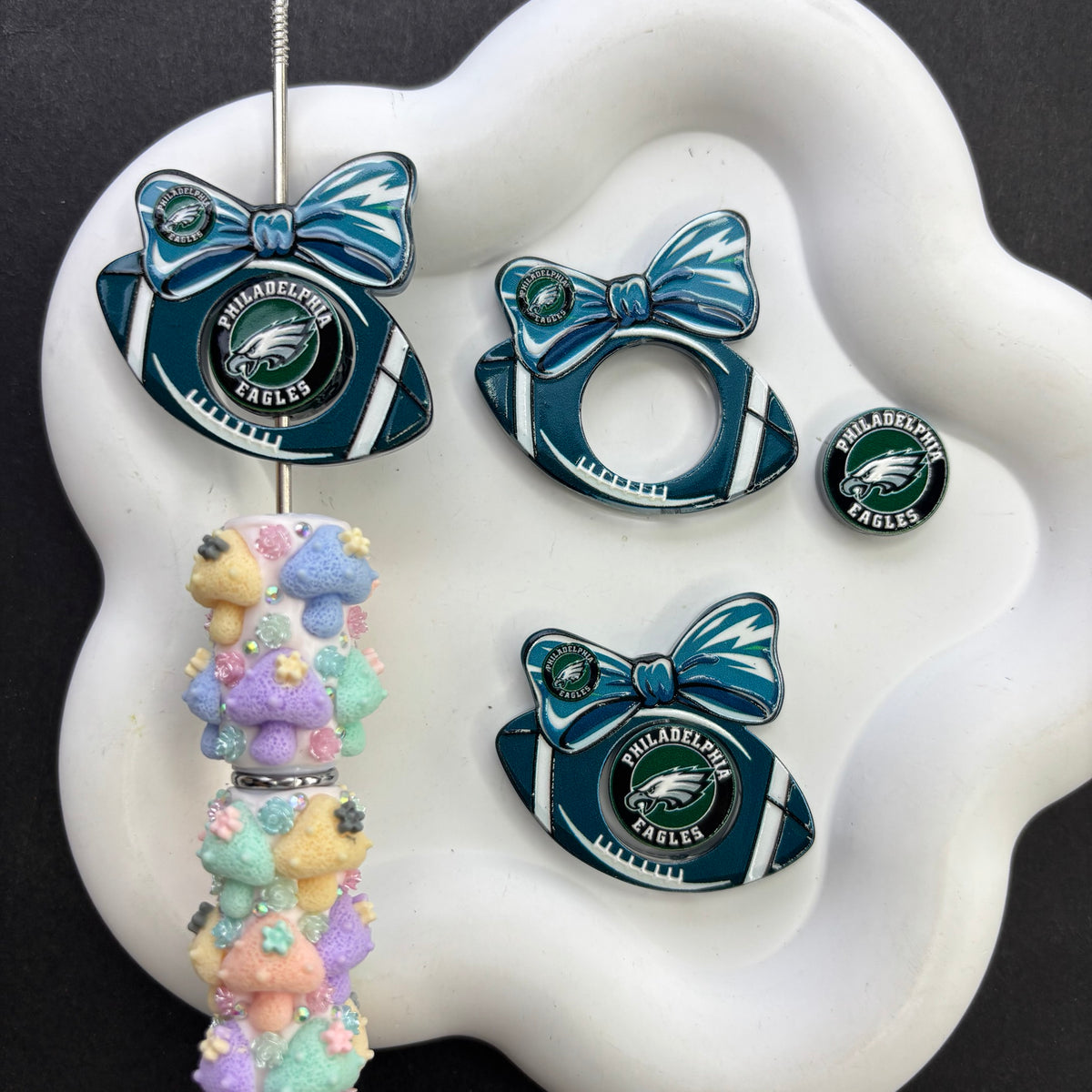 Football Bow Diamond Painting Accessories Collection | Acrylic Pen Topper & Sport Ball Cover Minder Set