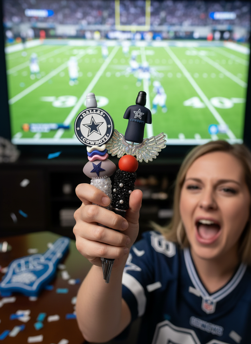 NFL Team Silicone Bead Set –NFL Team Combo Packs | DIY Sports Fan Bracelet & Keychain Craft Bead