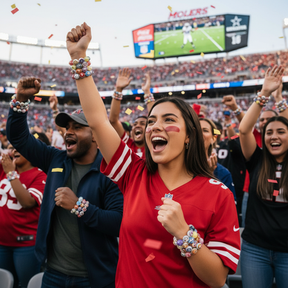 NFL Team Beaded Bracelet – Silicone & Acrylic Beads Fan Jewelry